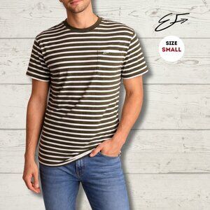 EF Green & White Striped T-Shirt – Size Small